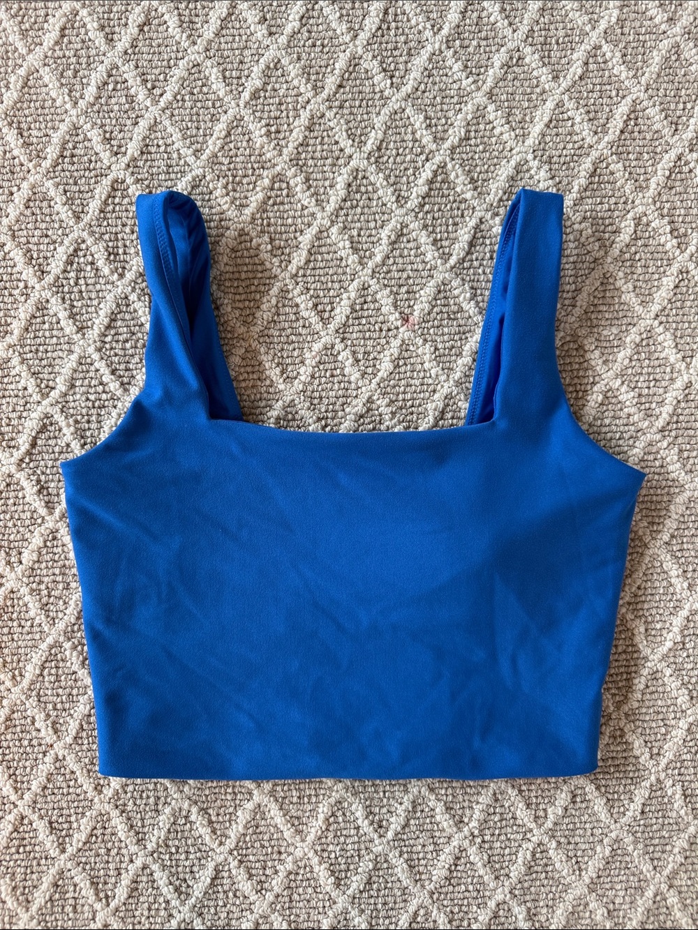Square-Neck Royal Blue Crop Tank